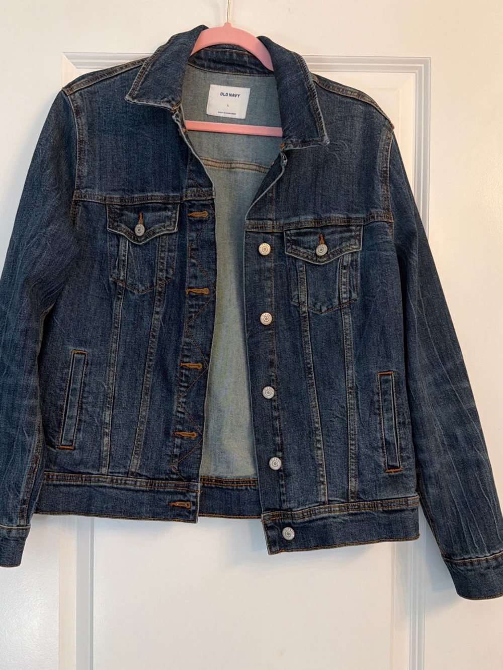 Old Navy Dark Blue Denim Jacket - Classic Trucker Style